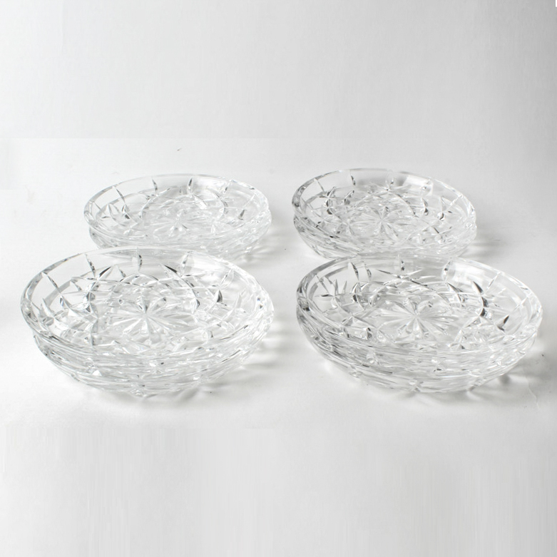 Set of Eight Cut Glass Dessert Plates EBTH